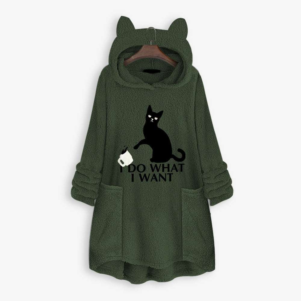 Black hoodie cheap with cat ears